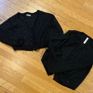 Set black sparkly shrug sweaters girls 10/12